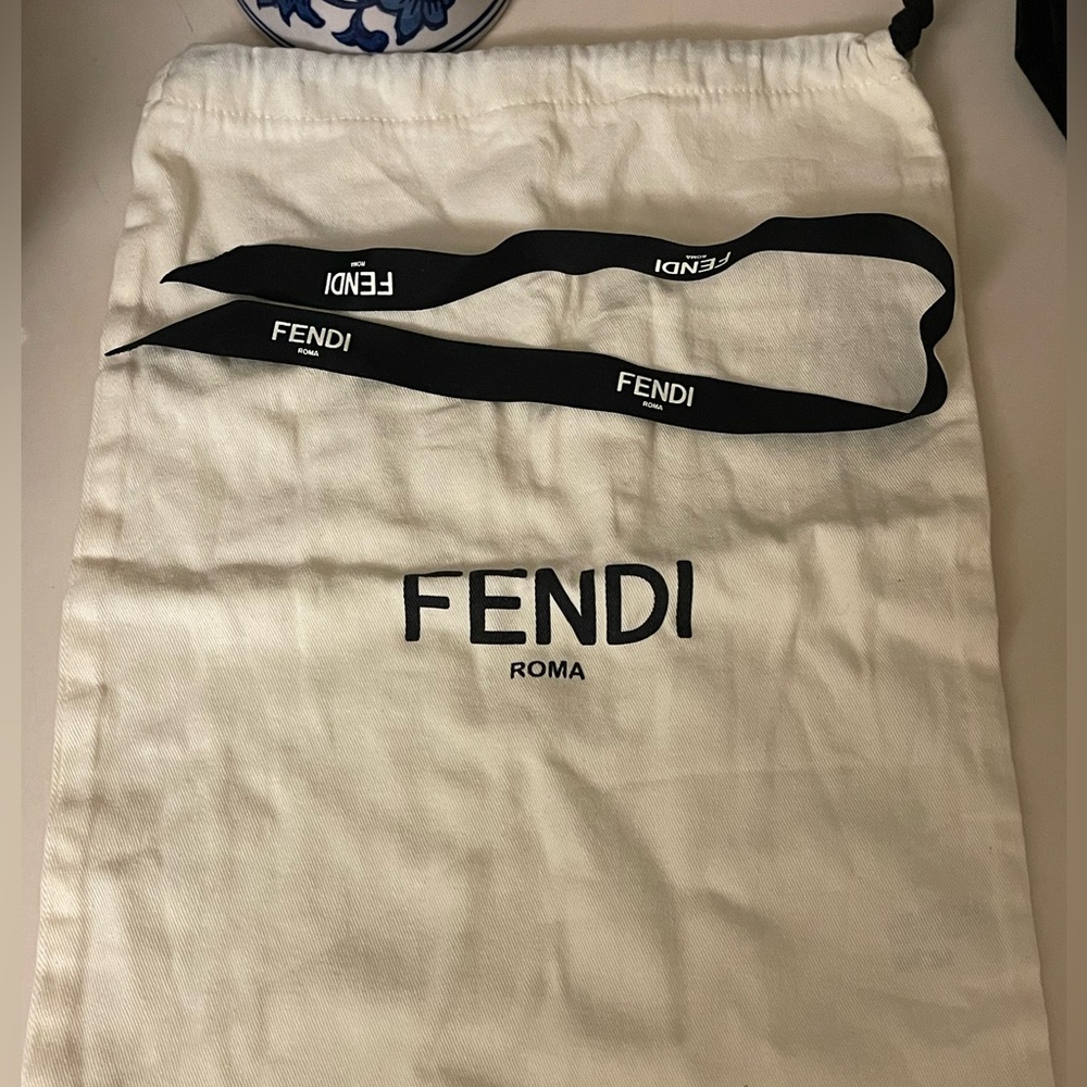 Fendi Cream Bag with Black Ribbon